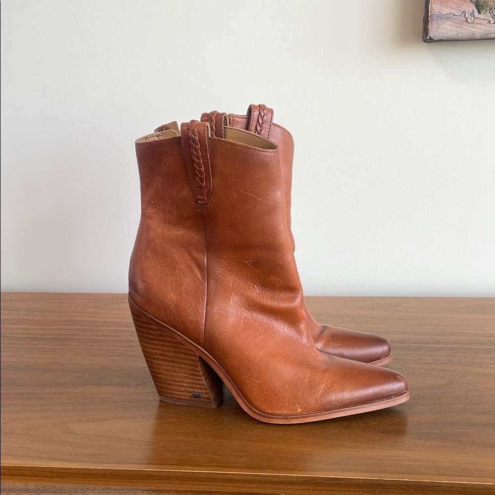 Sam Edelman Brown Heeled Boots Western Style